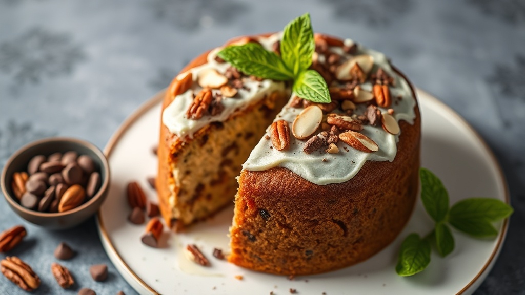 Almond Chocolate Chip Pecan Cake