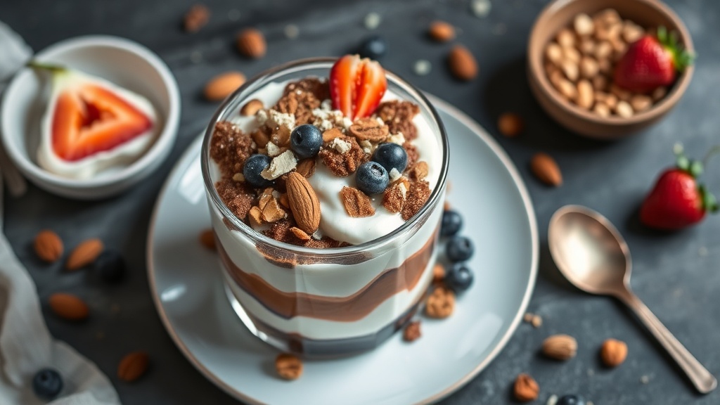 Almond Cocoa Greek Yogurt Parfait