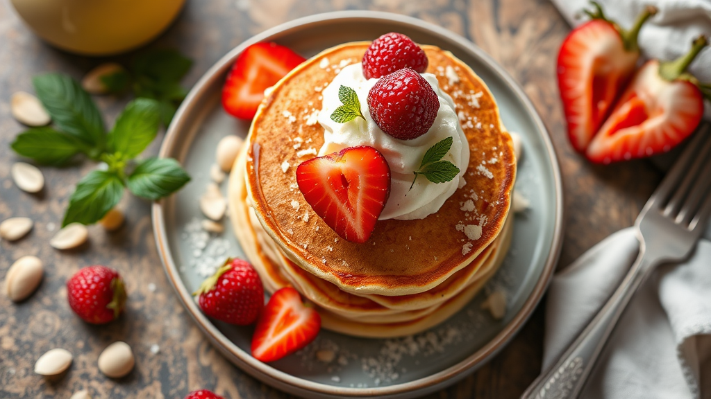 Almond Flour Vanilla Cream Pancakes