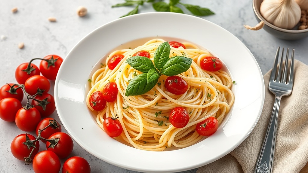 Angel Hair Pasta with Garlic Cherry Tomatoes