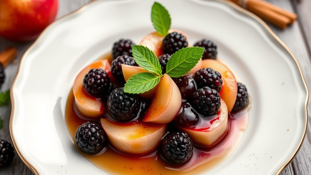 Apple and Blackberry Compote with Cinnamon and Honey