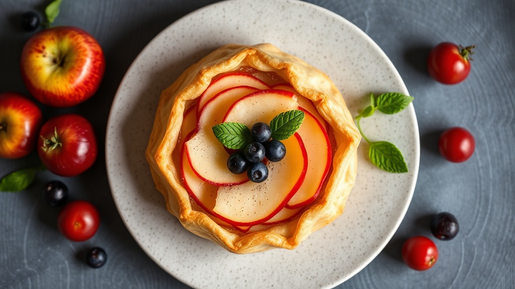 Apple Phyllo and Puff Pastry Tart