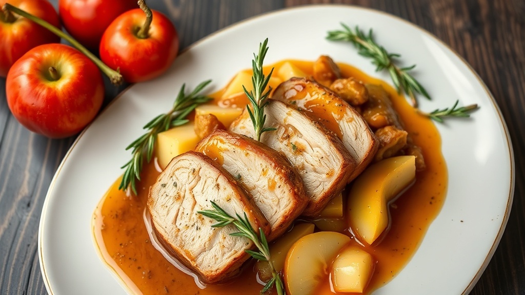 Apple Sauce Pork with Rosemary and Thyme