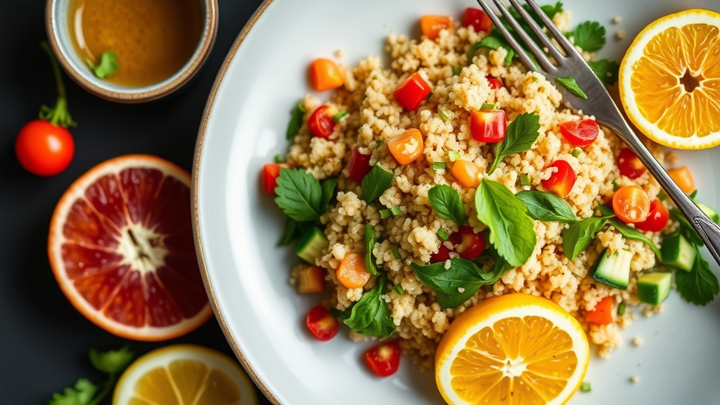 Asian Citrus Quinoa Salad with Sesame Ginger Dressing