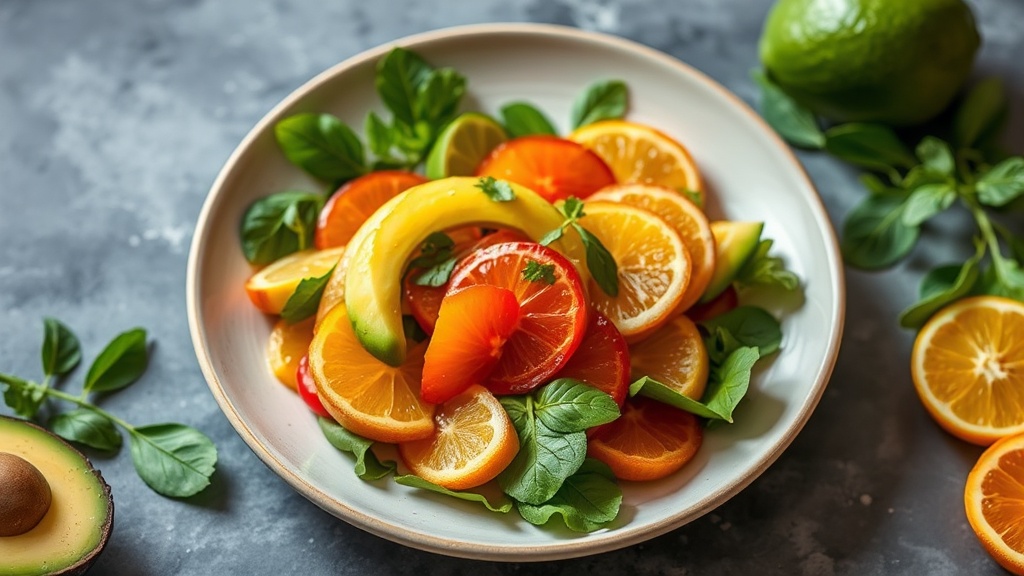 Avocado and Citrus Salad with Honey-Lime Dressing