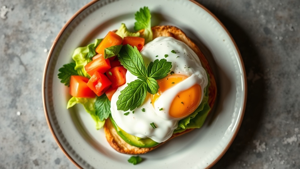 Avocado and Egg Toast with Greek Yogurt Dressing