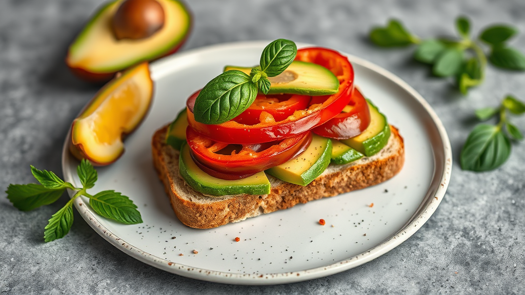 Avocado and Red Pepper Sandwich