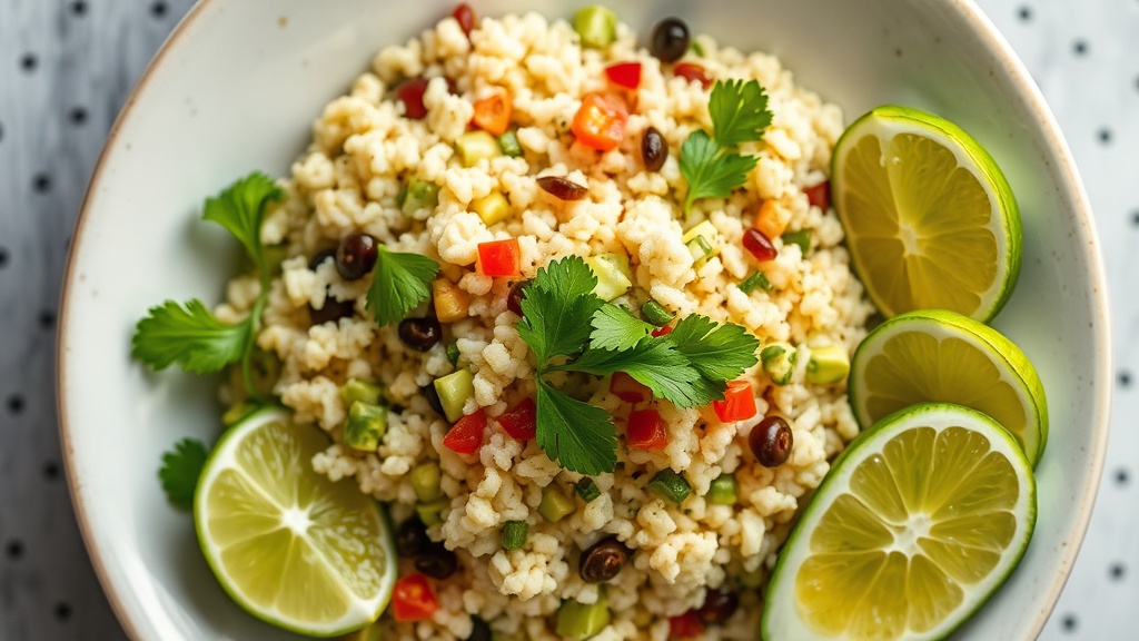 Avocado Rice Bowl with Lime and Cilantro