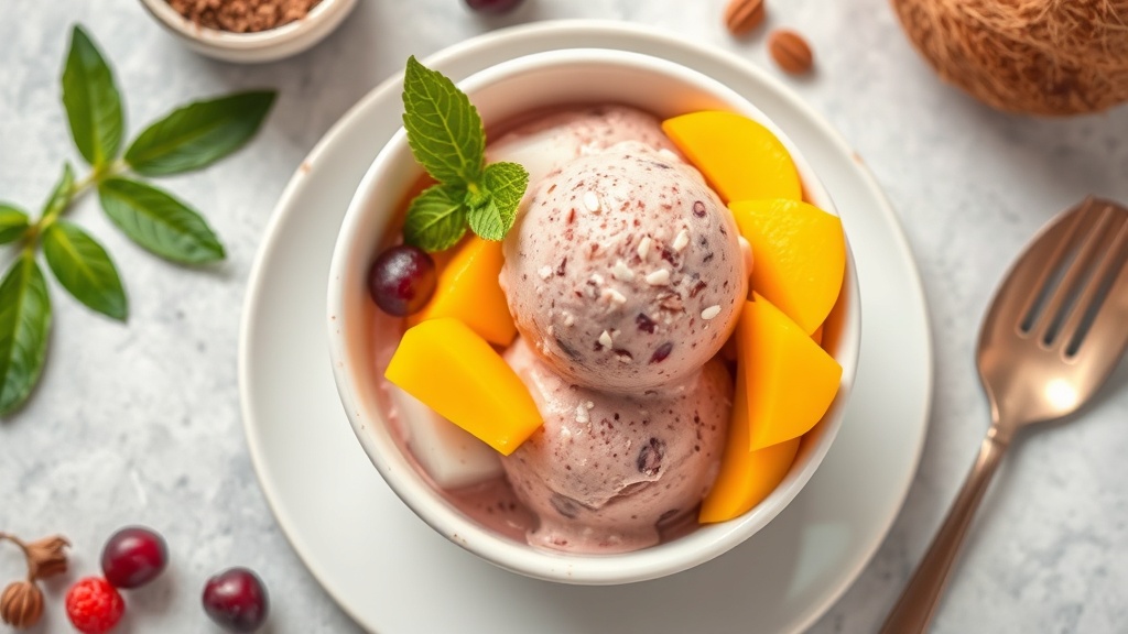 Açaí Ice Cream Bowl with Coconut and Mango