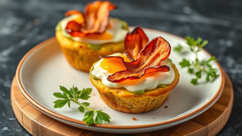 Bacon and Egg Breakfast Muffins with Avocado Spread