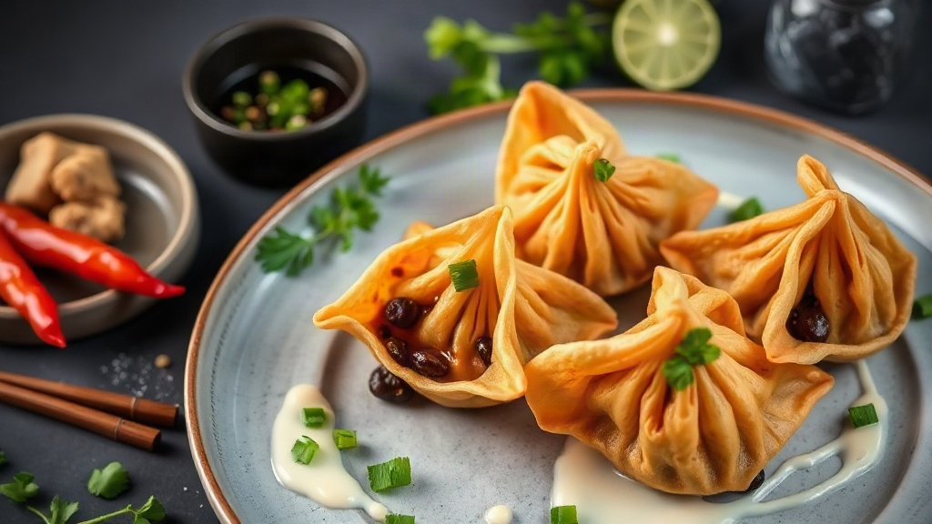 Baked Black Bean Wontons