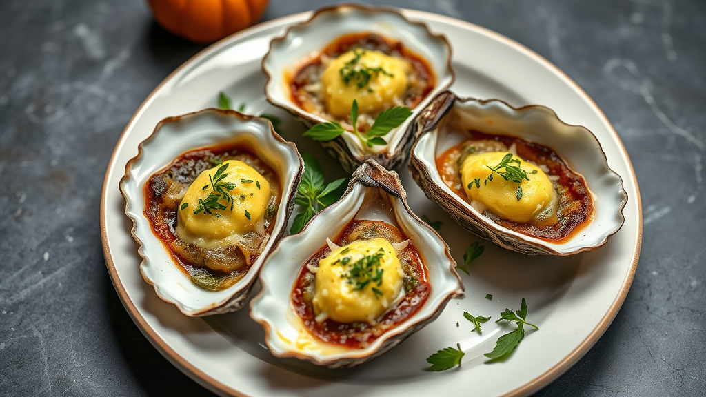 Baked Oysters with Herb Butter and Parmesan