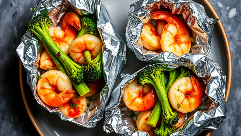 Baked Shrimp and Broccoli Foil Packs