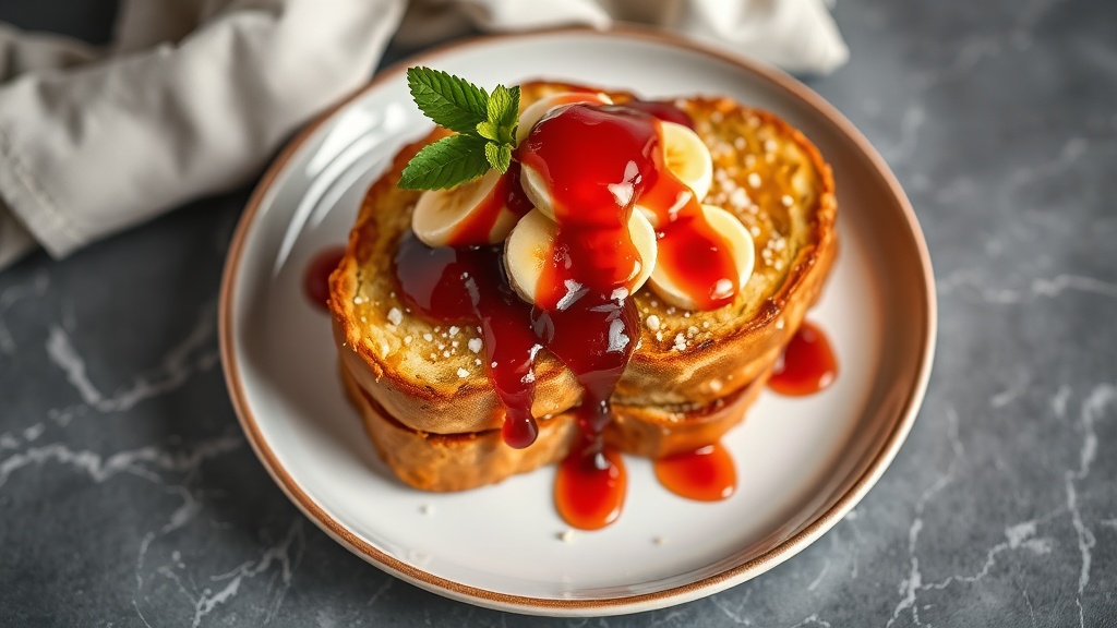 Banana Bread French Toast with Jelly Drizzle