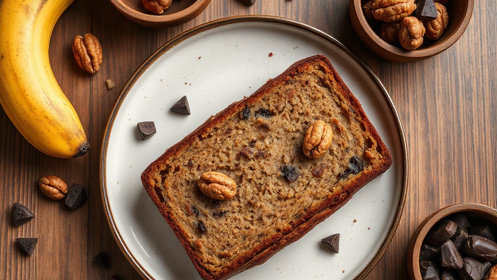 Banana Bread with Walnut and Dark Chocolate Chunks