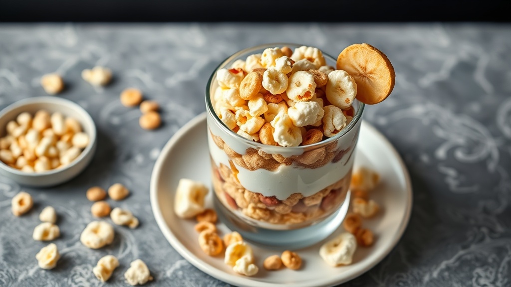 Banana Cheerios Yogurt Popcorn Parfait