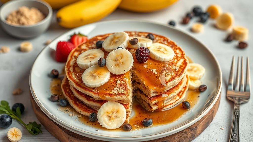 Banana Oatmeal Pancakes