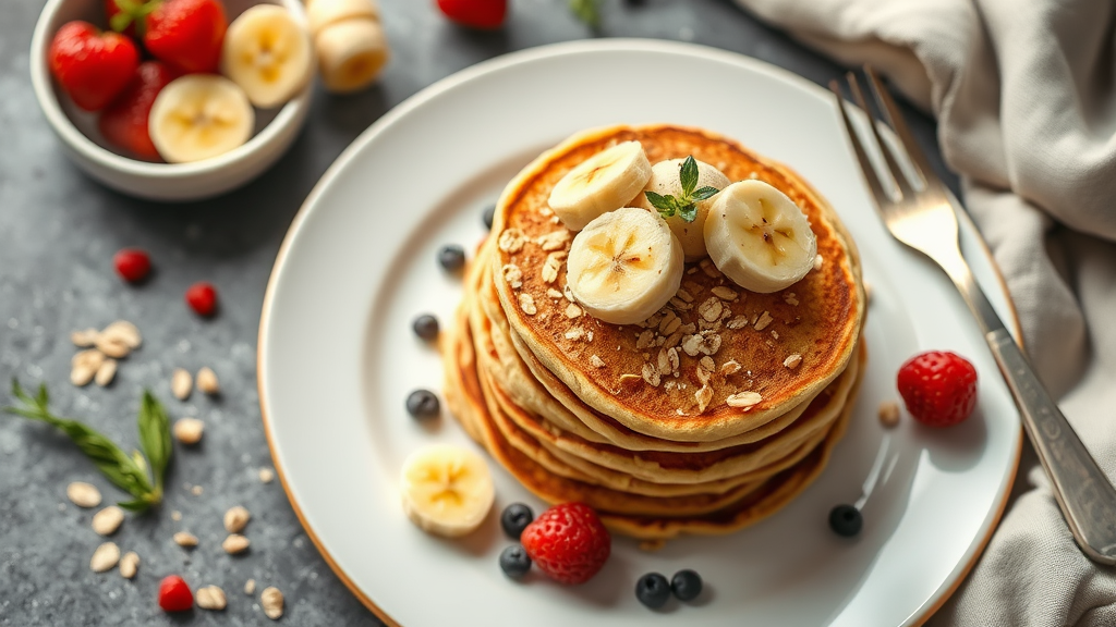 Banana Oatmeal Pancakes