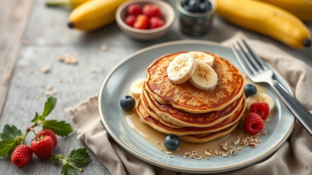 Banana Oatmeal Pancakes