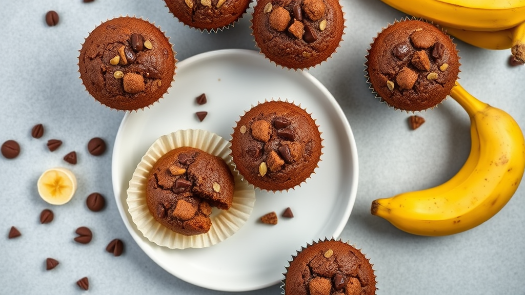Banana Tahini Chocolate Muffins