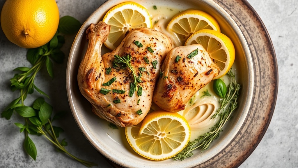 Bay Leaf Infused Chicken with Lemon and Herbs
