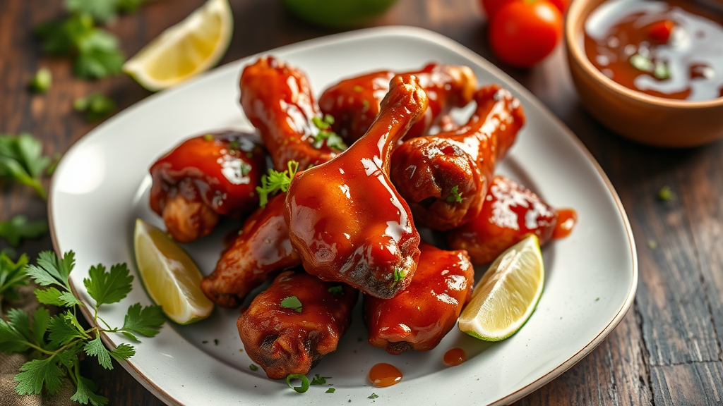 BBQ Chicken Wings with Honey-Lime Glaze