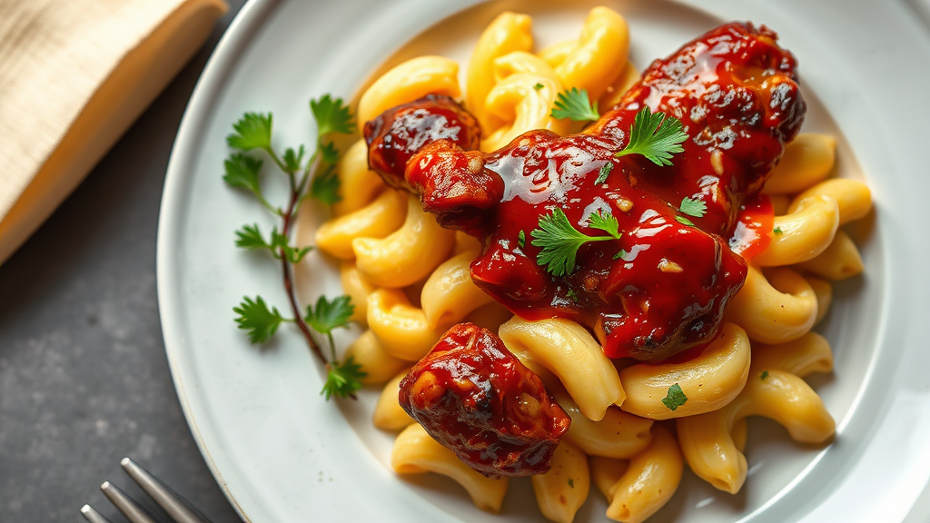 BBQ Chicken with High-Protein Mac and Cheese
