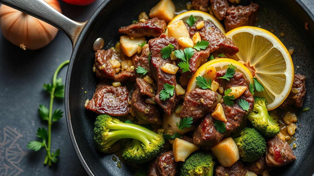 Beef and Broccoli Artichoke Skillet