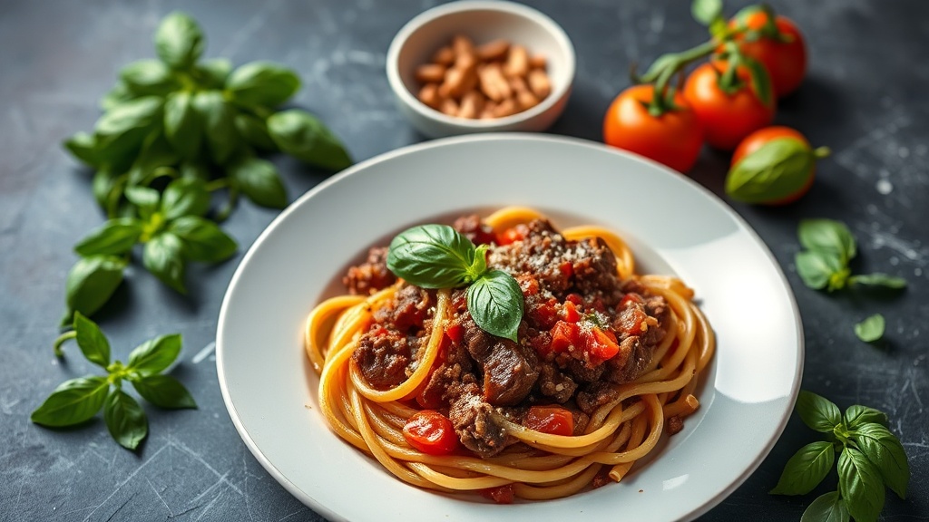 Beef and Tomato Ragu with Fresh Basil