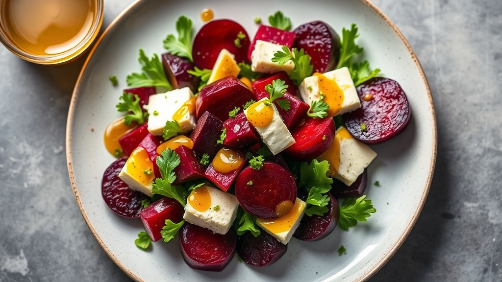 Beet and Sheep Cheese Salad with Honey Vinaigrette