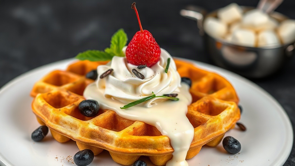 Belgian Waffles with Vanilla Bean Cream (Creative Twist)