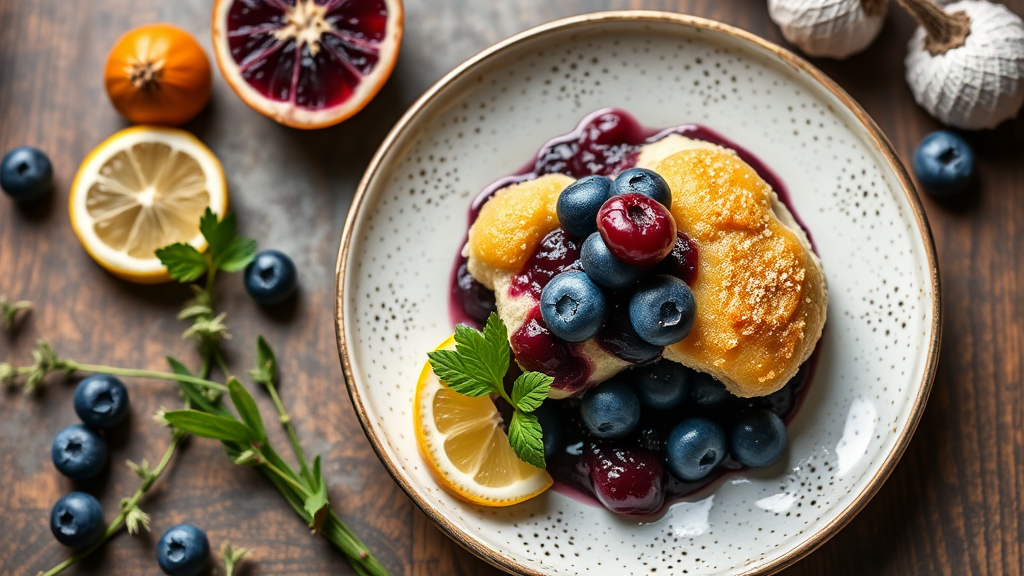Blueberry Cobbler with Lemon Thyme