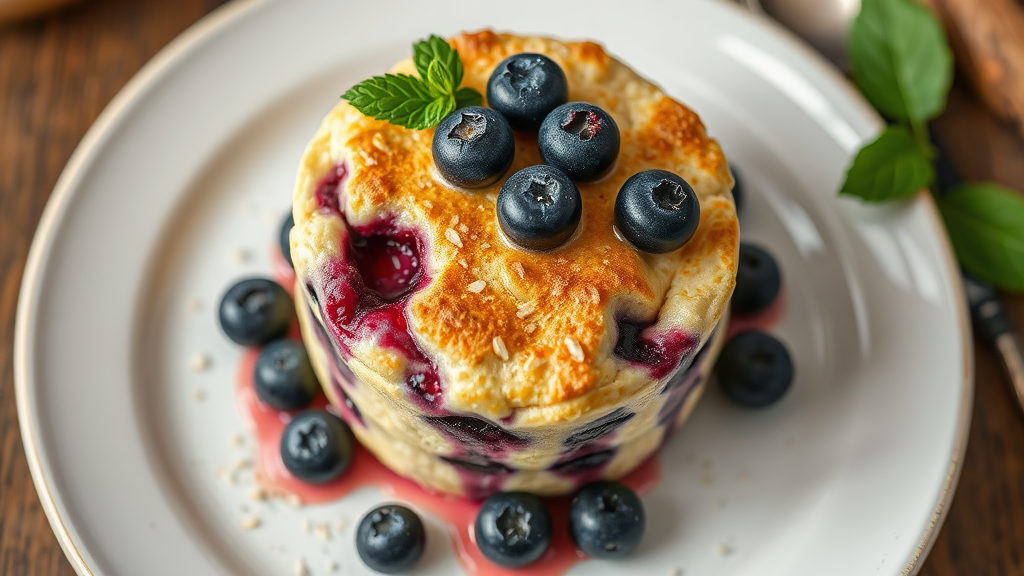 Blueberry Oatmeal Soufflé