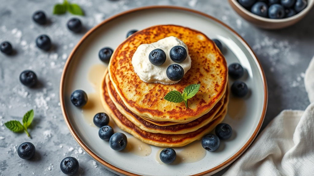 Blueberry Ricotta Cornmeal Pancakes