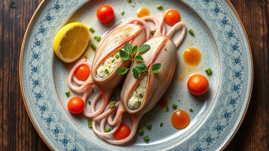 Boiled Squid Stuffed with Ez Cheese