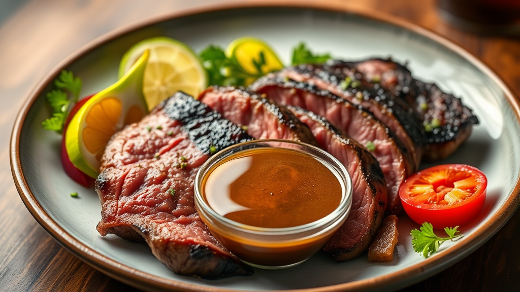 Boiled Steak with Maple Syrup Dip