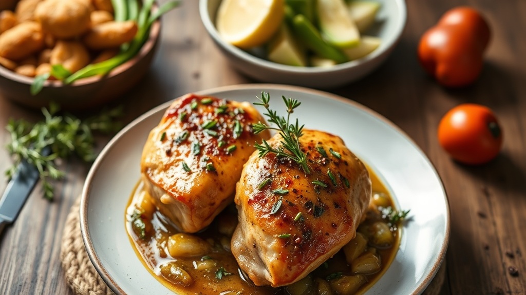 Braised Chicken Thighs with Leeks and Thyme