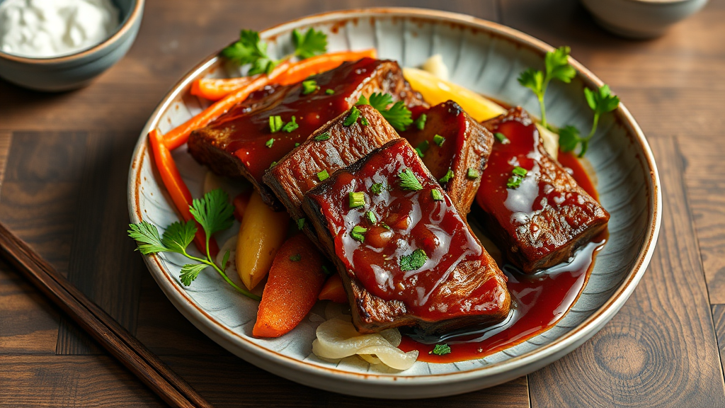 Braised Flanken Short Ribs with Asian-Inspired Glaze