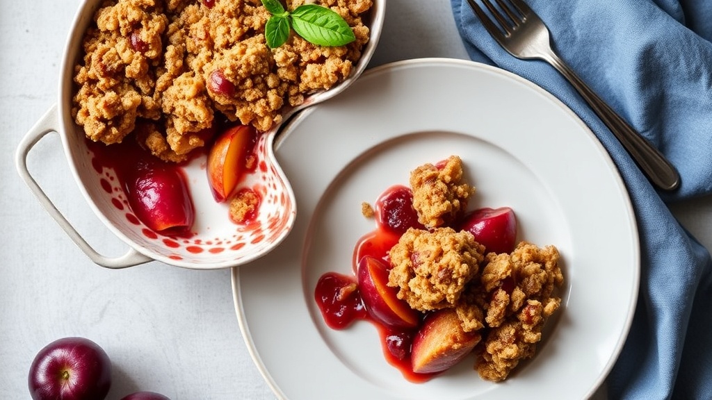 Bramley Apple and Victoria Plum Crumble