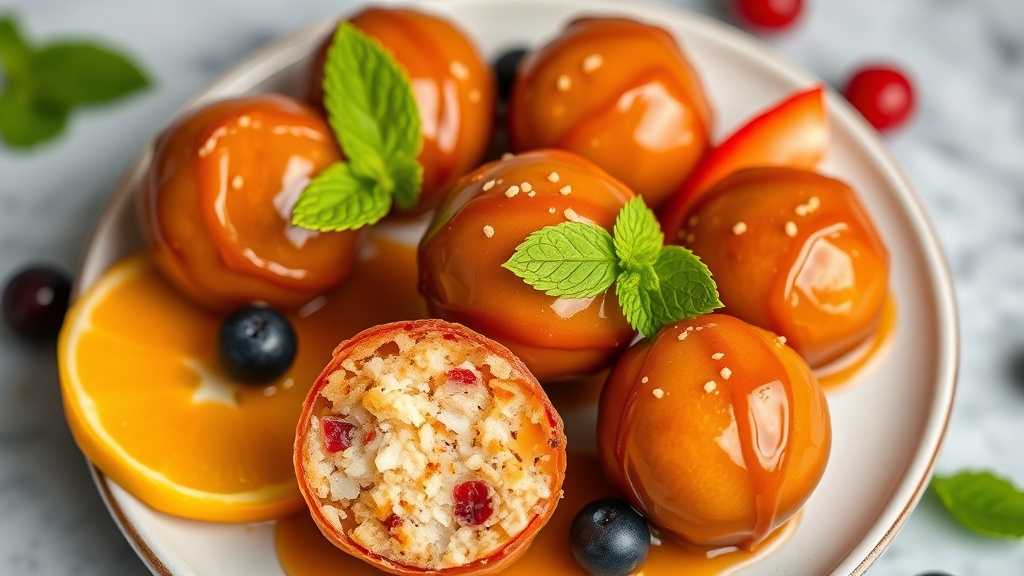 Brown Sugar Glazed Fruit Balls