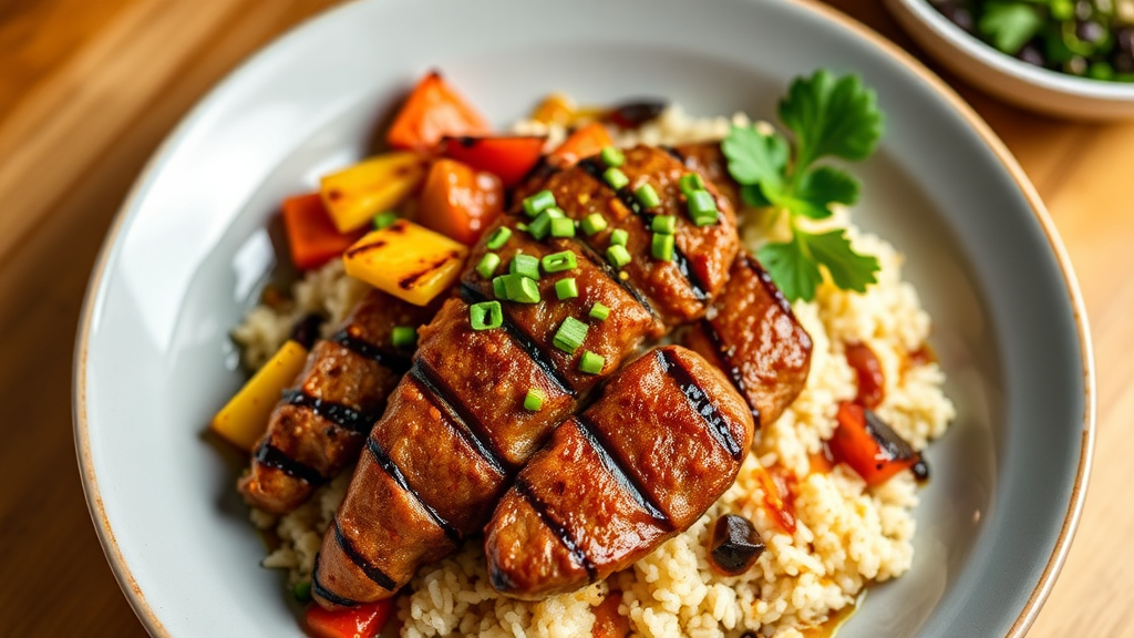 Bulgogi with Grilled Pineapple and Sesame Rice