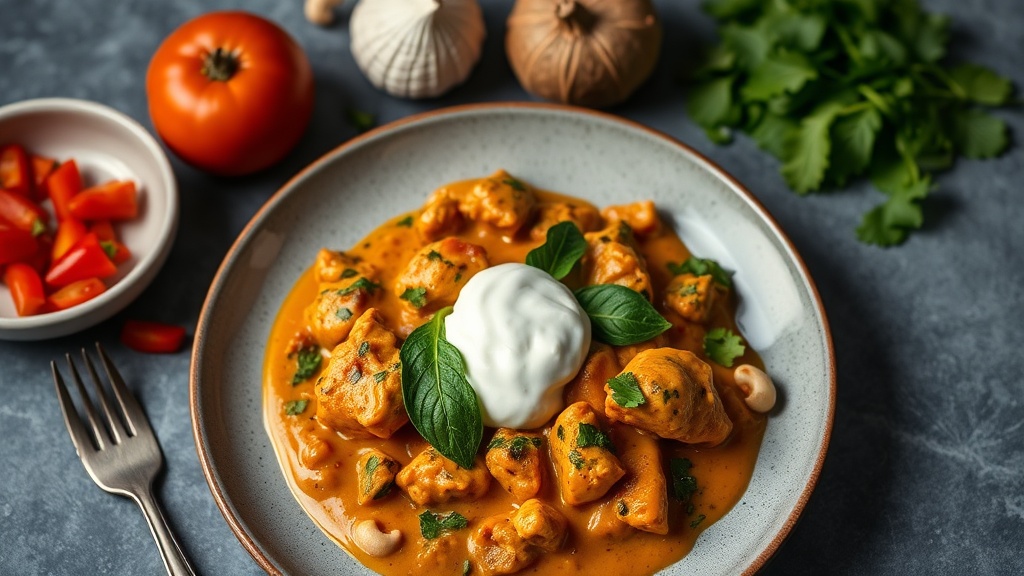 Butter Chicken Masala with Spinach and Cashew Cream