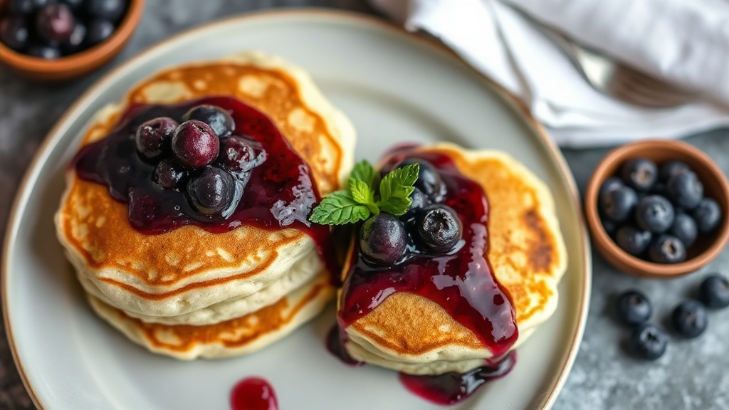 Buttermilk Pancakes with Blueberry Compote