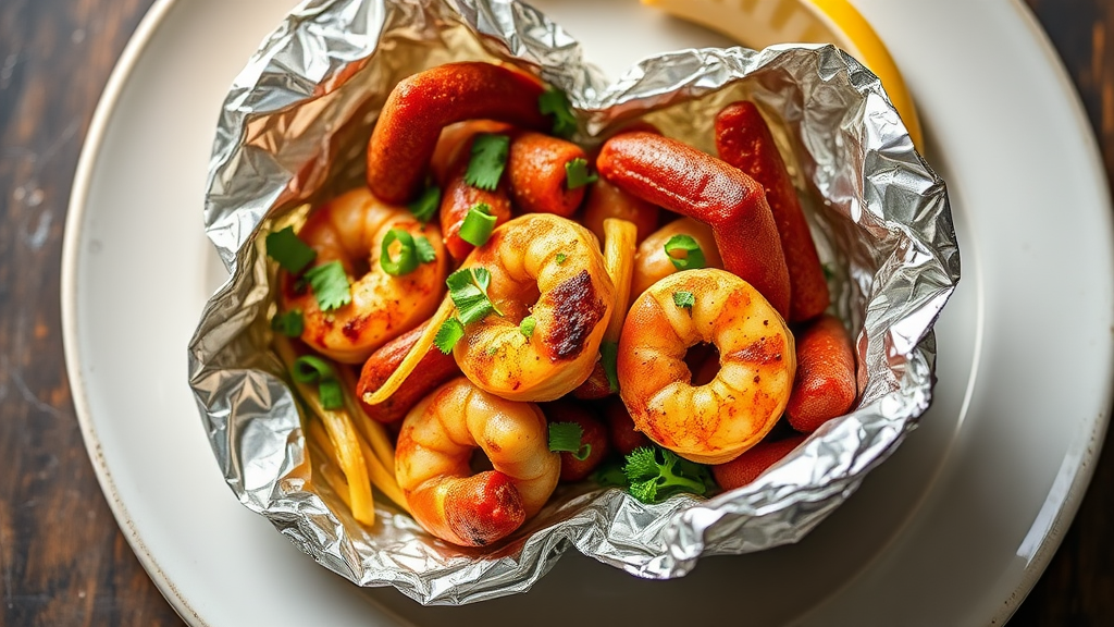 Cajun Sausage Shrimp Foil Packs