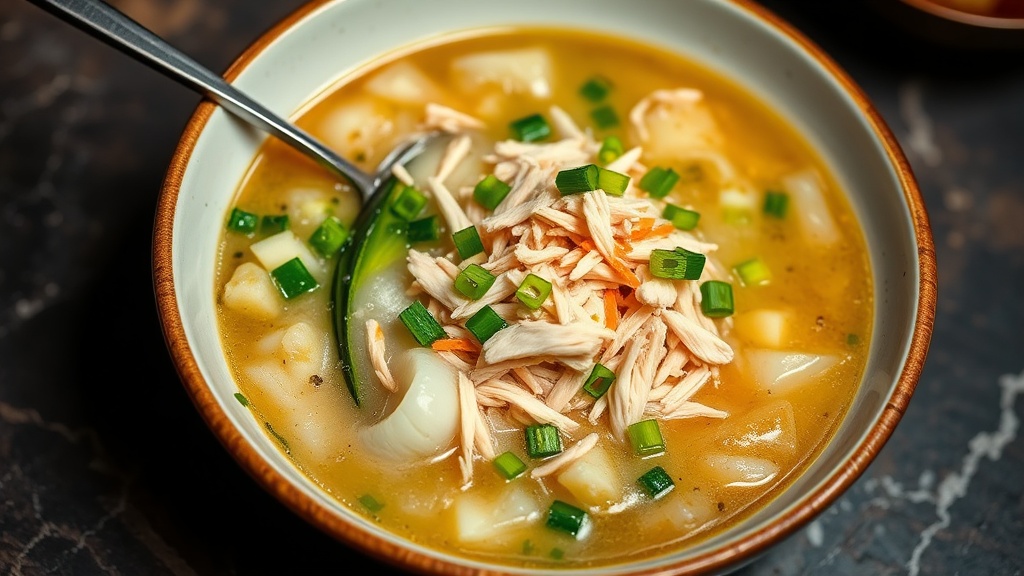 Cantonese Congee with Shredded Chicken and Scallions