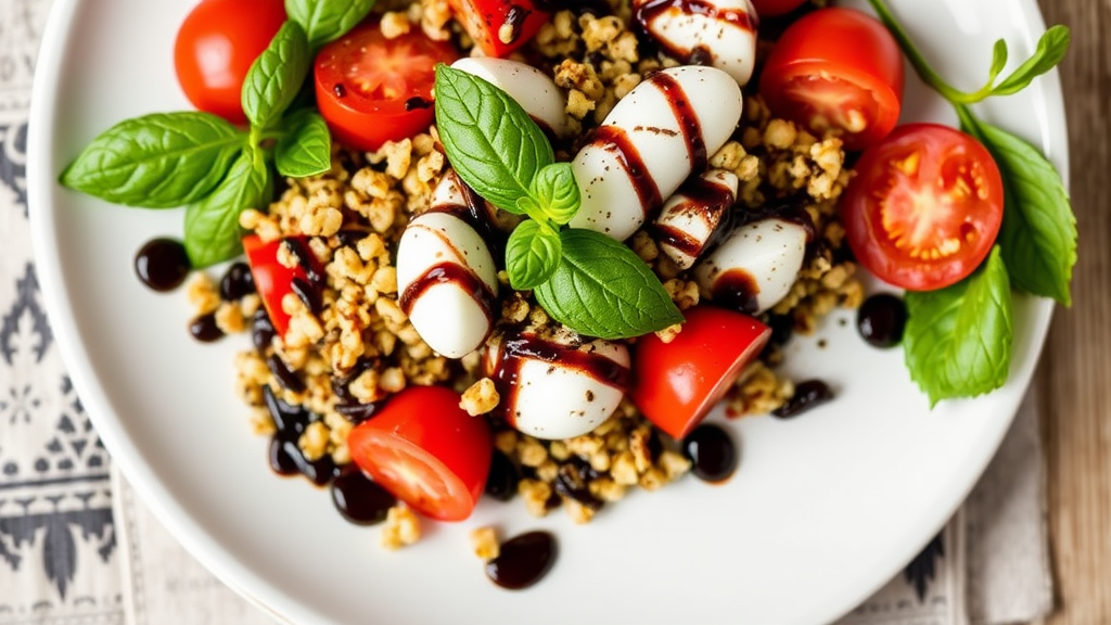 Caprese Quinoa Salad with Balsamic Glaze