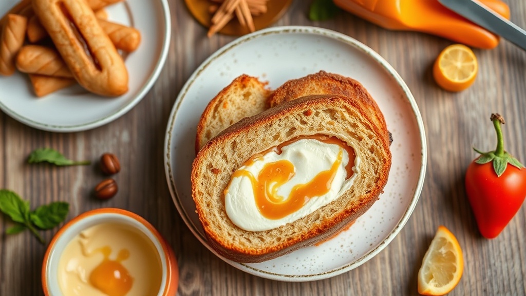 Caramel Toffee Cream Stuffed Bread Cake