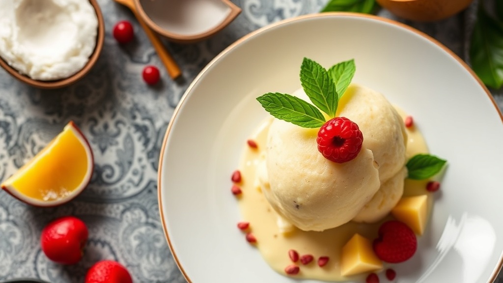 Caribbean Cassava Ice Cream with Coconut Sweetened Milk and Rice Milk