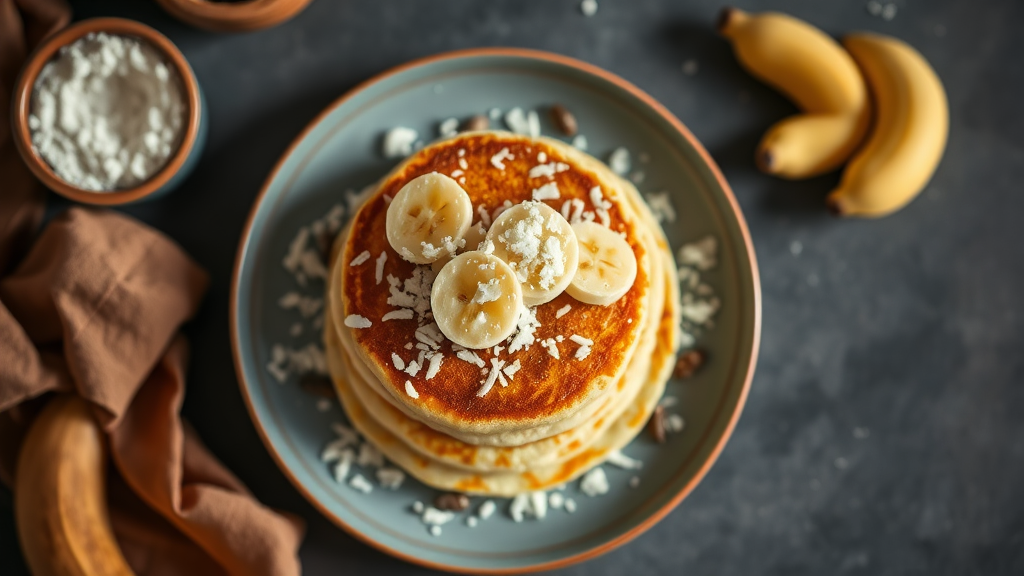 Cassava Flour Pancakes with Coconut and Banana