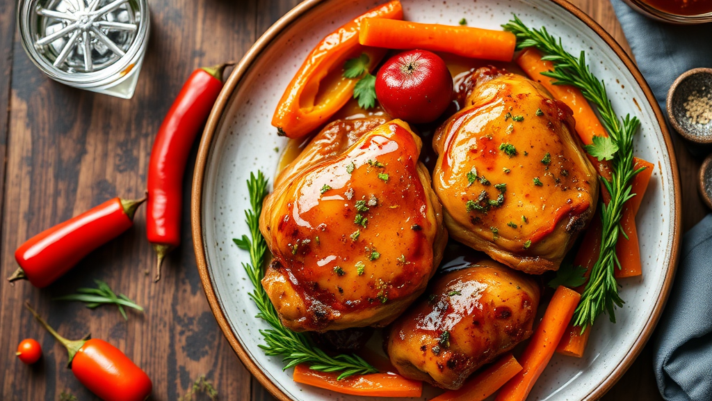 Cayenne Spiced Honey-Glazed Chicken Thighs